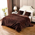 YUSOKI Long Faux Fur King Size Blanket, Brown, 90" x 104"