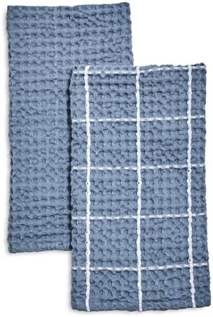 Sur La Table Washed Waffle Kitchen Towels, Set of 2, Charcoal