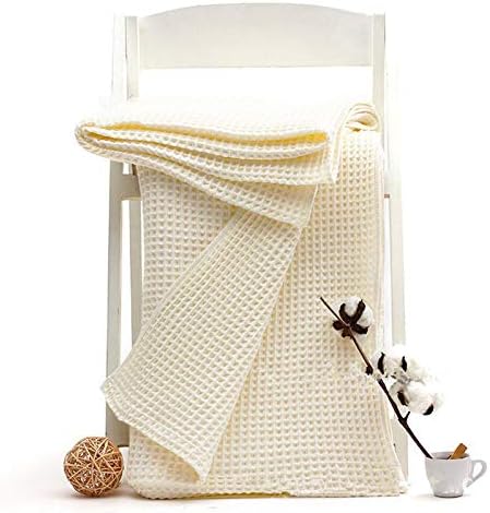 100% Cotton Waffle Weave Thermal Blanket Queen Size 90" x 90" for Home