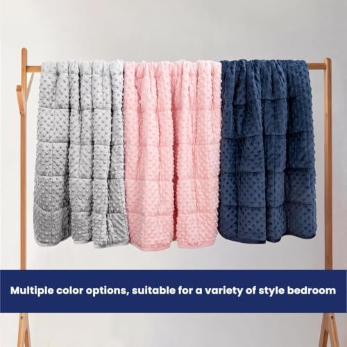 Huloo Sleep Weighted Blanket Twin 15lbs for Adult(48"×78",Pink)
