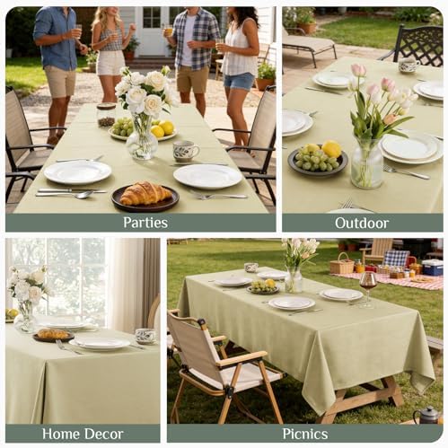 Softalker Jacquard Rectangle Tablecloth - Geometric Line Damask Table