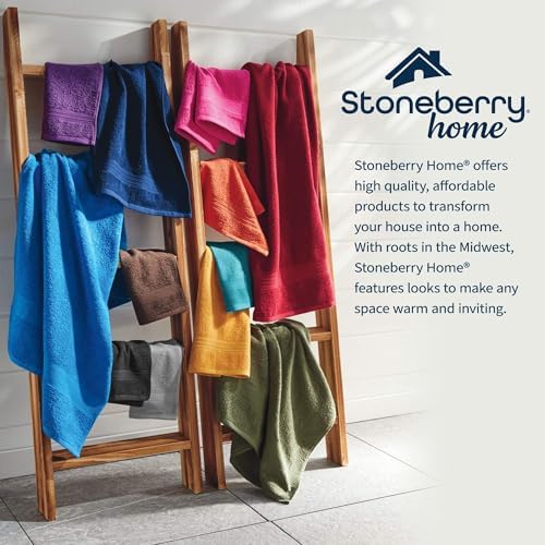 Stoneberry Home 2-Piece Luxury Bath Sheet Set, Soft 450 GSM Cotton