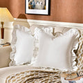 AmHoo Pack of 2 Throw Pillow Covers 100% Cotton Pre Washed Ruffle
