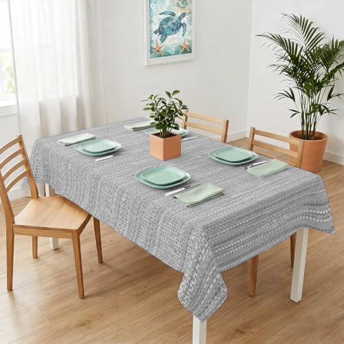 Light Grey Tablecloths 60" x 120”, Country Vintage Minimalist Solid