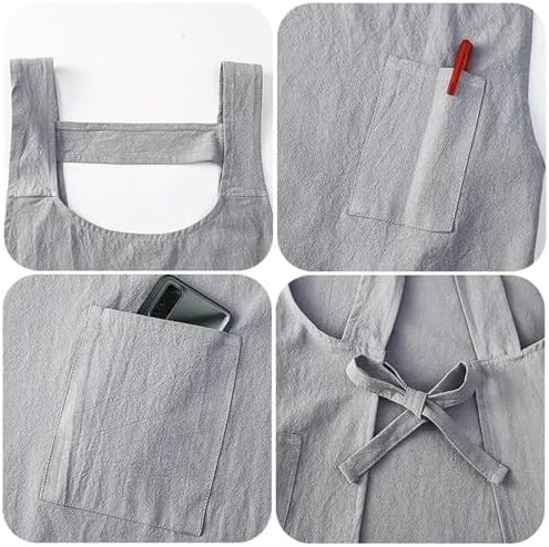 2 Pack Aprons for Women with Pockets Cute Cotton Aprons for Kitchen