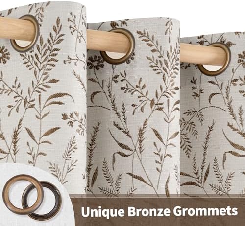 BGment Brown French Country Curtains for Living Room - Fall Jacquard