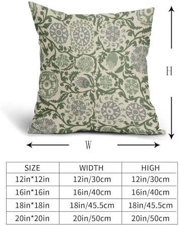 Sage Green Grey Pillow Covers 18x18 Set of 2 Vintage Floral Boho