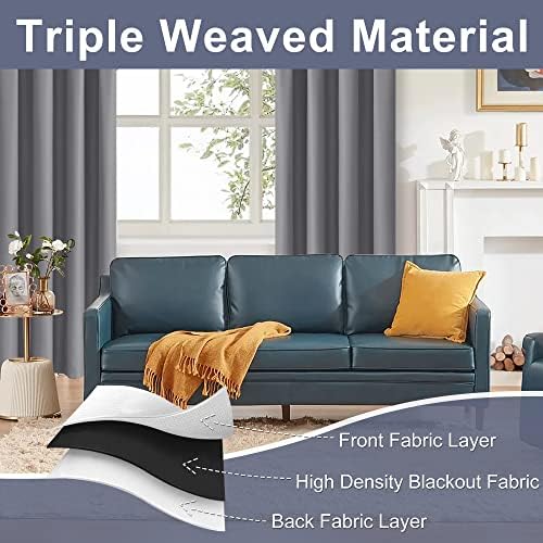 JIUZHEN Blackout Curtains for Bedroom Living Room 42 x 63 Inches Long