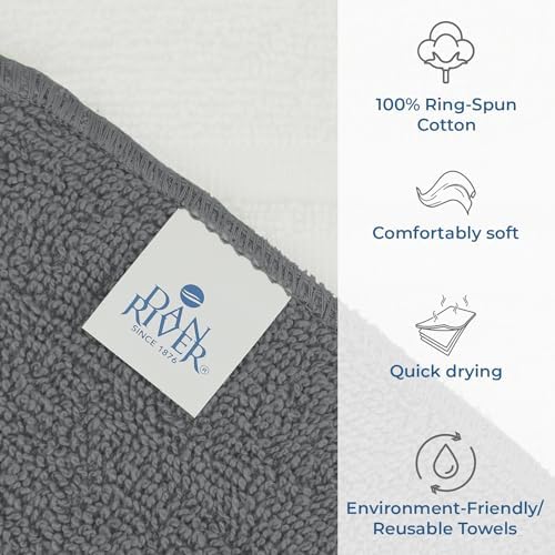 DAN RIVER 100% Cotton Washcloths 20 Pack Premium Quality Face and Body