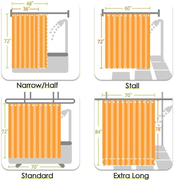 jinchan Multi Grey and White Shower Curtain for Bathroom Modern