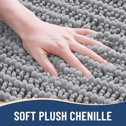 Arotive Bathroom Rugs Mat 60x20, Soft Absorbent Chenille Shaggy Bath