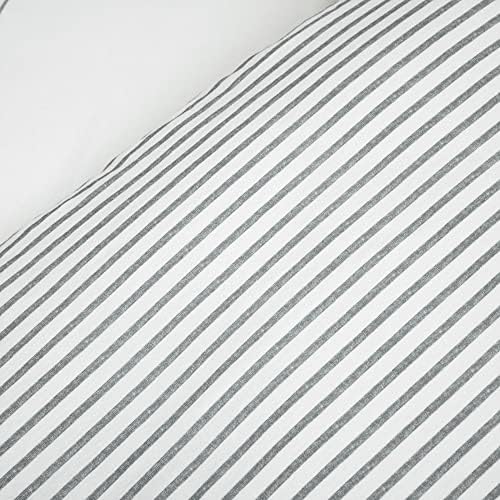 Lush Decor Farmhouse Stripe Reversible Cotton Duvet Cover Set 3 Piece
