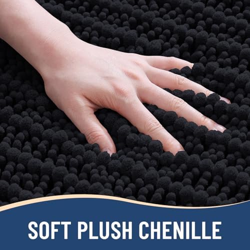 Arotive Chenille Bath Rugs Bundle - 4 Pcs Set: 2 Shaggy Soft Chenille