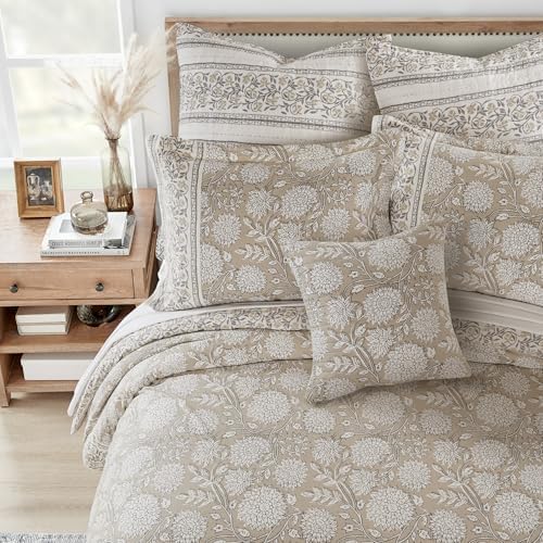Levtex Home Adare Taupe Reversible Queen Duvet Cover Set (90x94in)