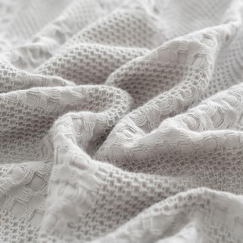 LGYKUMEG 100% Cotton Knitted Throw Blanket 70×79 inch,Lightweight