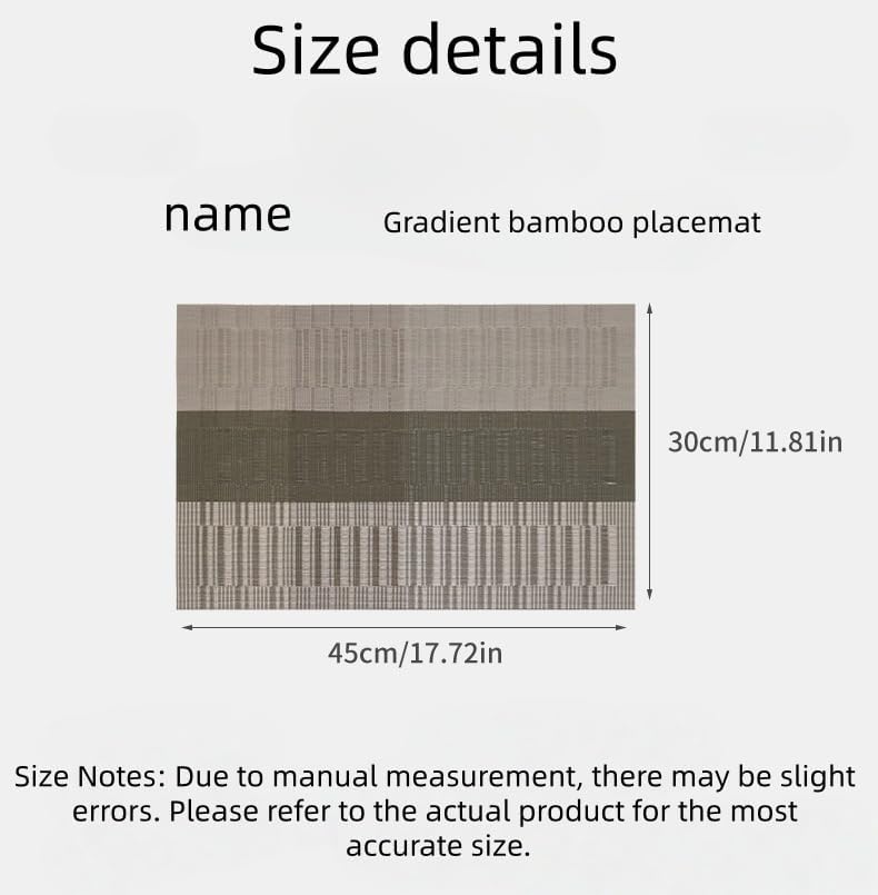 Table Placemats 10 Piece Pack of PVC Woven Gradient Placemats 30 *