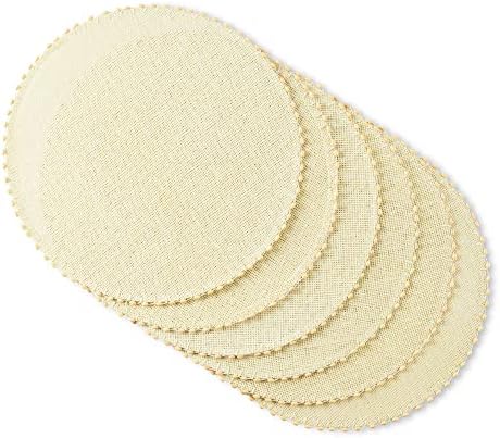 Martha Stewart Woven Water Resistant Lindos Placemat Set 6-Pack, 15"
