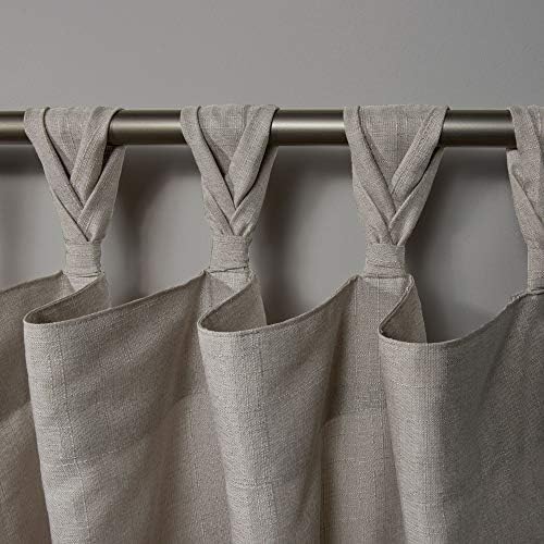 Exclusive Home Loha Linen Braided Tab Top Curtain Panel Pair, 54"x63"