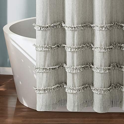 Lush Decor Vintage Stripe Yarn Dyed Cotton Shower Curtain, 72" x 72"