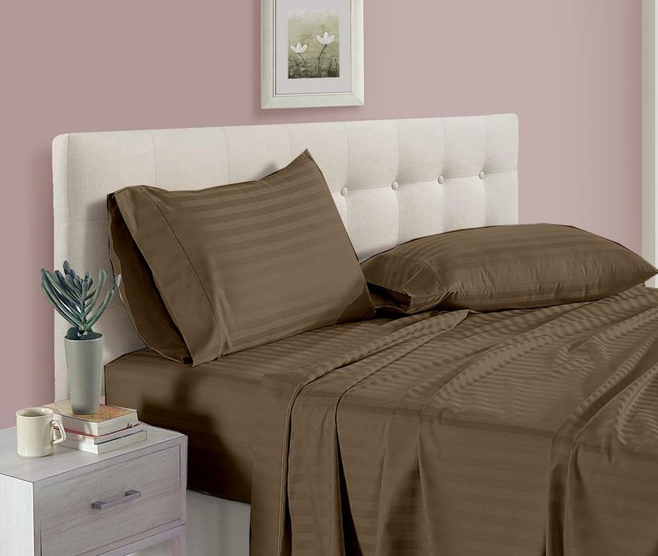 Pima Cotton Full Size Sheet Set, 4Pc Bed Set, Soft & Breathable