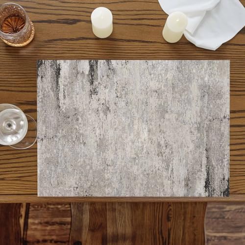 Vintage Grey Mottled Placemats Set of 8 Distressed Rough Surface Wall