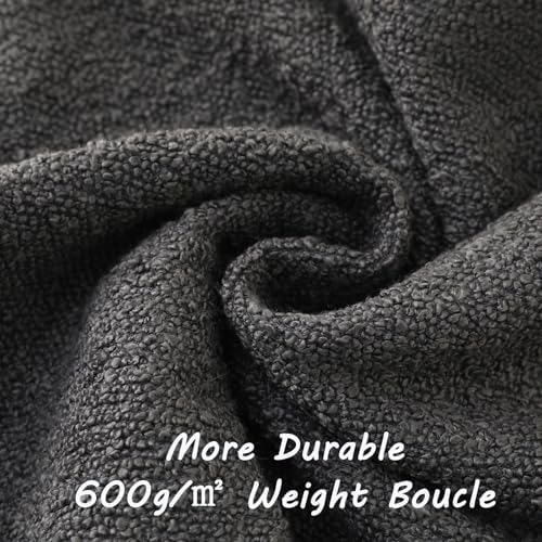 FUTEI Pack of 2 Boucle Textured Throw Pillow Covers 18x18 Inch, Dark