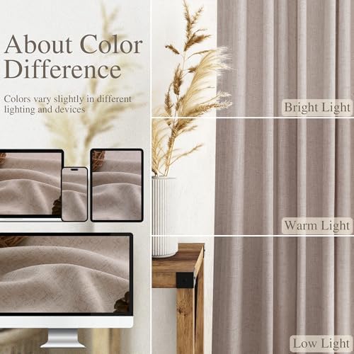 Nanspring Pinch Pleated Linen Curtains 84 Inches Long for Living Room