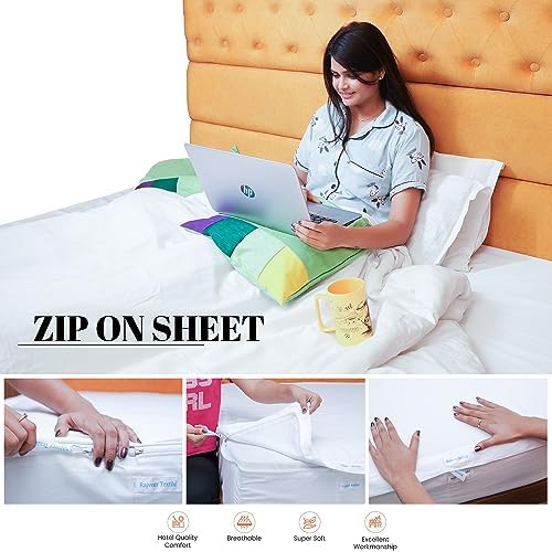 Zip On Fitted Sheet- Includes 1 Fitted Base + 2 Zip Sheet - Won’t Pop