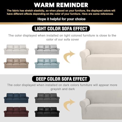 PrinceDeco Stretch Sofa Cover Slipcover Couch Covers for 3 Cushion