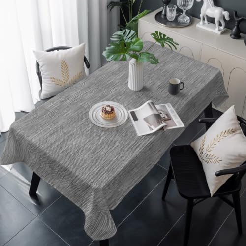 Gray Solid Color Table Cloth Waterproof Tablecloths, Minimalist