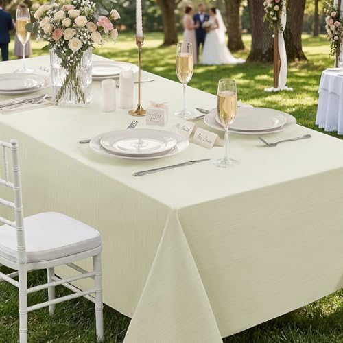 Softalker Jacquard Rectangle Tablecloth - Geometric Line Damask Table