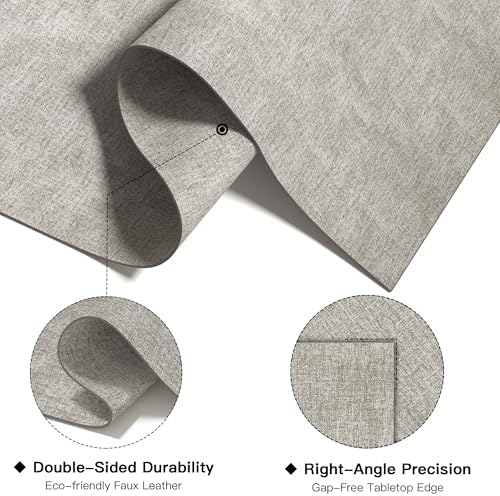 DOLOPL Placemats Set of 8, Reversible Faux Leather Place Mats, Grey