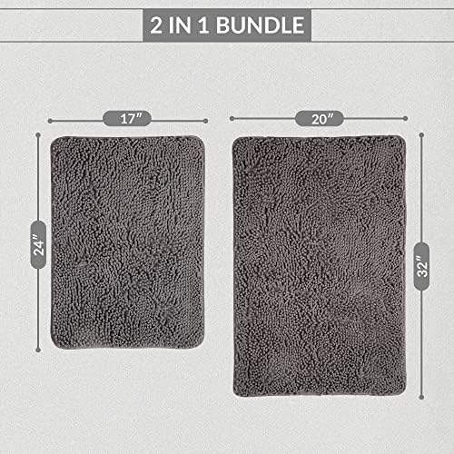 Absorbent Floor Mat Bathroom Rug Plush Mats, Soft Microfiber Luxury