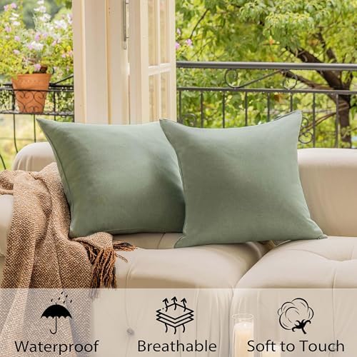 Demetex Outdoor Throw Pillow Covers 18x18 Set of 4 Waterproof Square