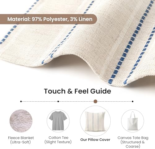 AELS 26x26 Decorative Farmhouse Linen Blend Throw Pillow Covers, Boho