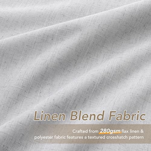 Grommet Grey 100% Blackout Linen Curtains 96 inches Long for Bedroom