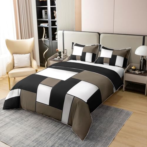 jejeloiu Geometric Duvet Cover 100% Cotton King Size Modern Art