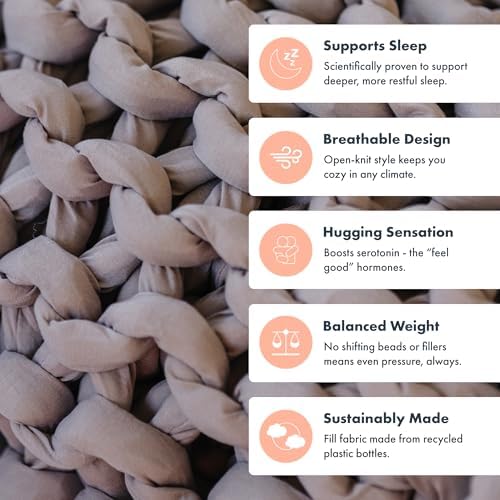 Nuzzie Original Knit Weighted Blanket | Taupe, Queen (22lbs, 60"x80")