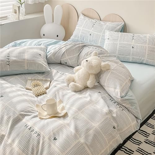100% Cotton Duvet Cover Set Simplicity Geometric Patterns Printing