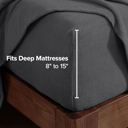 Bare Home Super Soft Fleece Sheet Set (Twin XL, Grey)