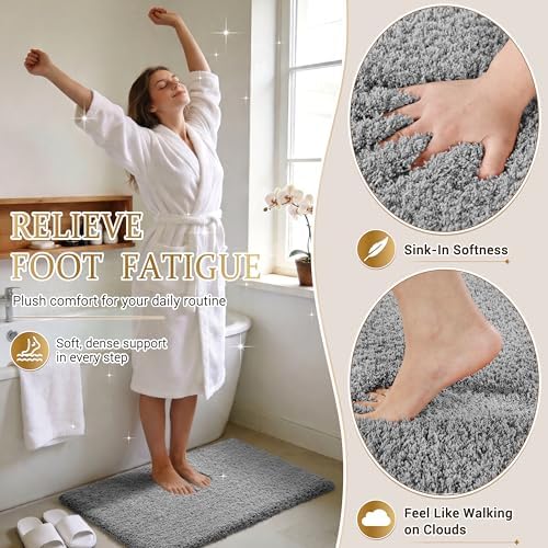 Yimobra Bathroom Runner Rug Non Slip Washable 60x24, Fluffy Bath Mat