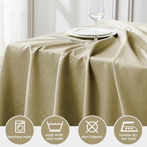 VidaFete Luxe Series 150GSM 52x70 Faux Linen Rectangle Tablecloth