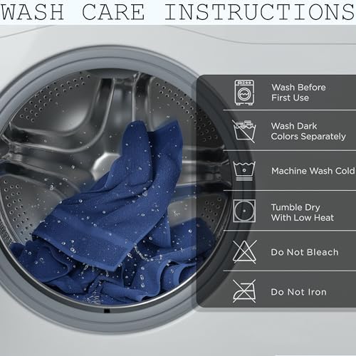 Hand Towels Cotton Set of 4, 16"x28" Cotton Soft Quick Drying Terry