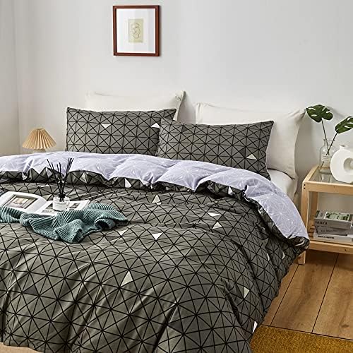 King-Size Duvet Cover Set — Luxurious Art Deco Floral Print, Soft