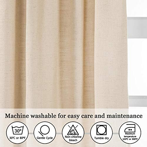 TWOPAGES 4 Kinds of Hanging Methods Faux Linen Room Darkening Curtain