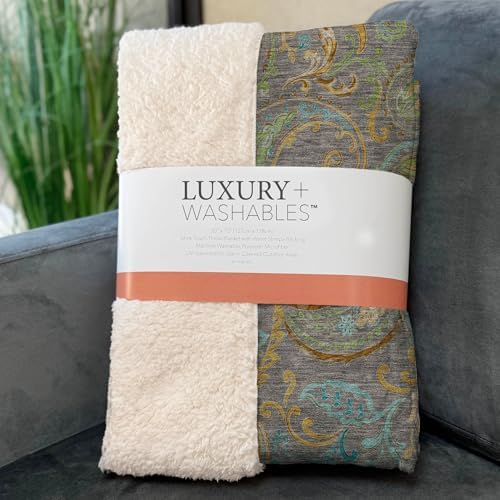 Addison Rugs ASB533 Taupe 50" x 70" Oversized Sherpa Throw Blanket