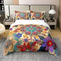 Castle Fairy Bohemian Flowers Duvet Cover 100% Cotton,Exotic Boho