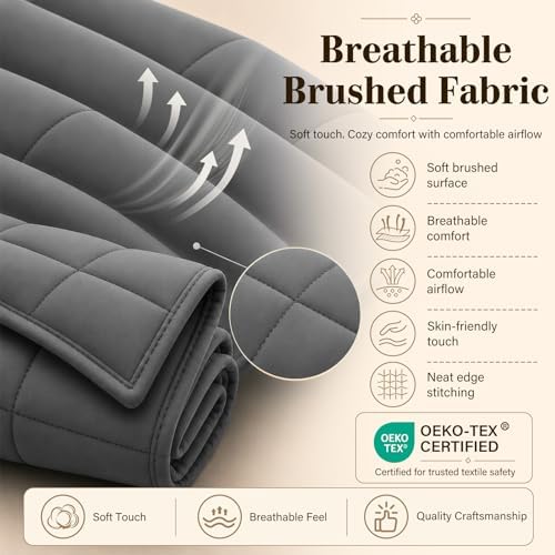 L'AGRATY Weighted Blanket for Adults 20lbs(Queen Size, 60"x80")