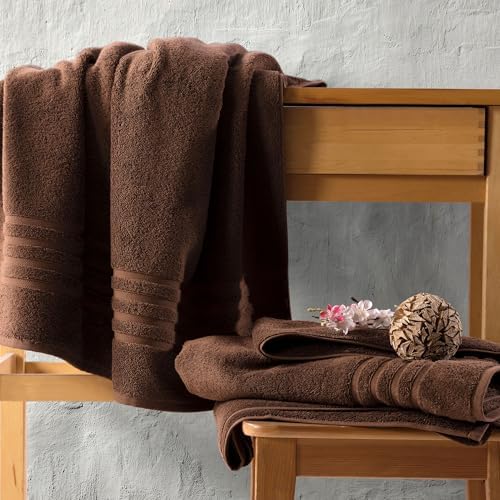 Hawmam Linen Bath Sheets Extra Large, Turkish Cotton, 2 Pack, Brown
