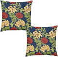 Boho William Morris Pillow Covers 18x18 Inch Set of 2, Red Yellow